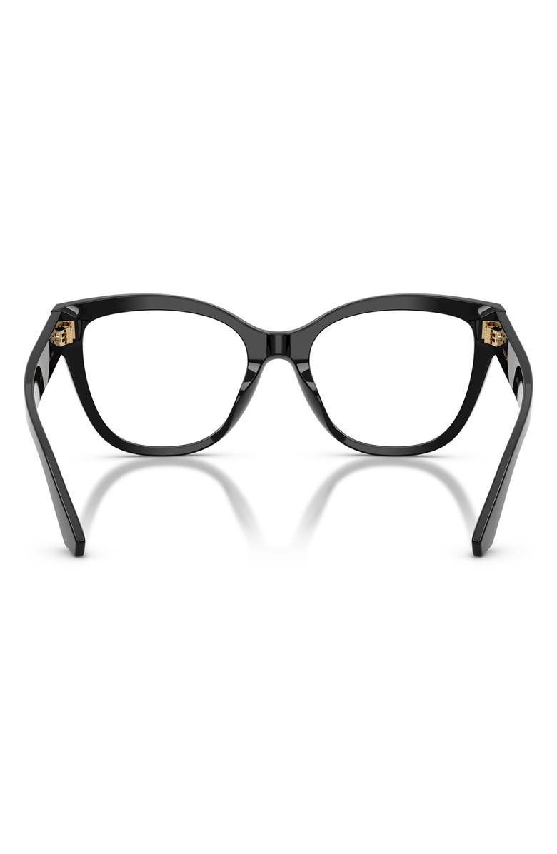 Dolce&Gabbana 53mm Butterfly Optical Glasses, Alternate, color, Black
