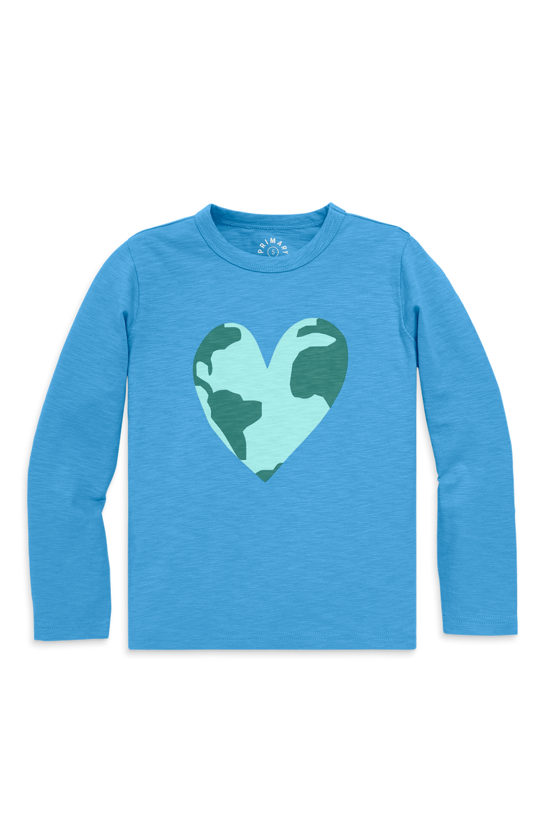 Primary Kids Long Sleeve Earth Tee, Main, color, Cornflower