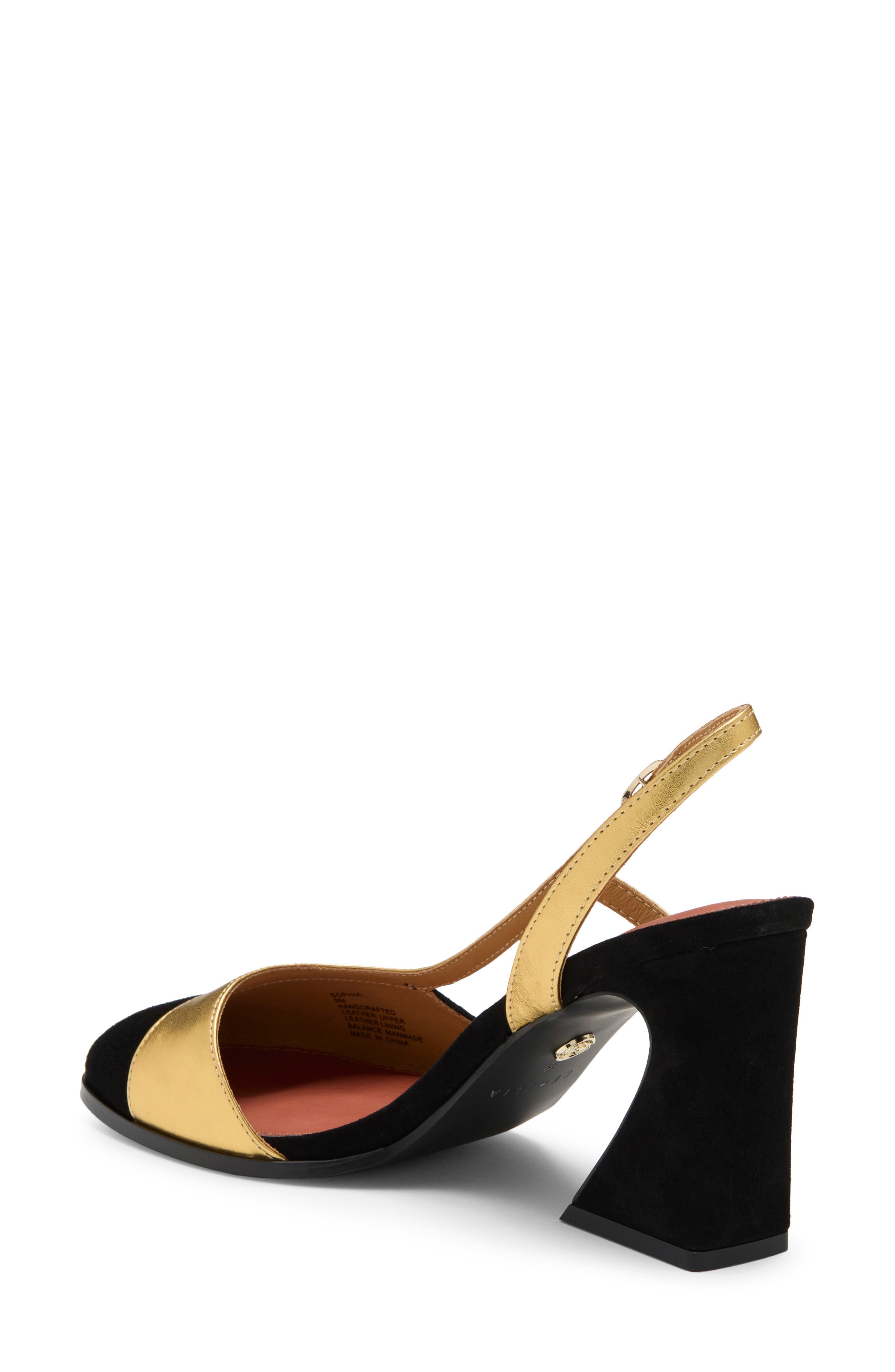 Sophia Slingback Pump, Alternate, color, BLACK/ GOLD