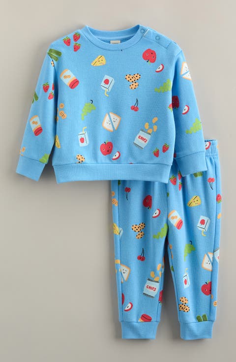 Print Fleece Sweatshirt & Joggers Set (Baby)