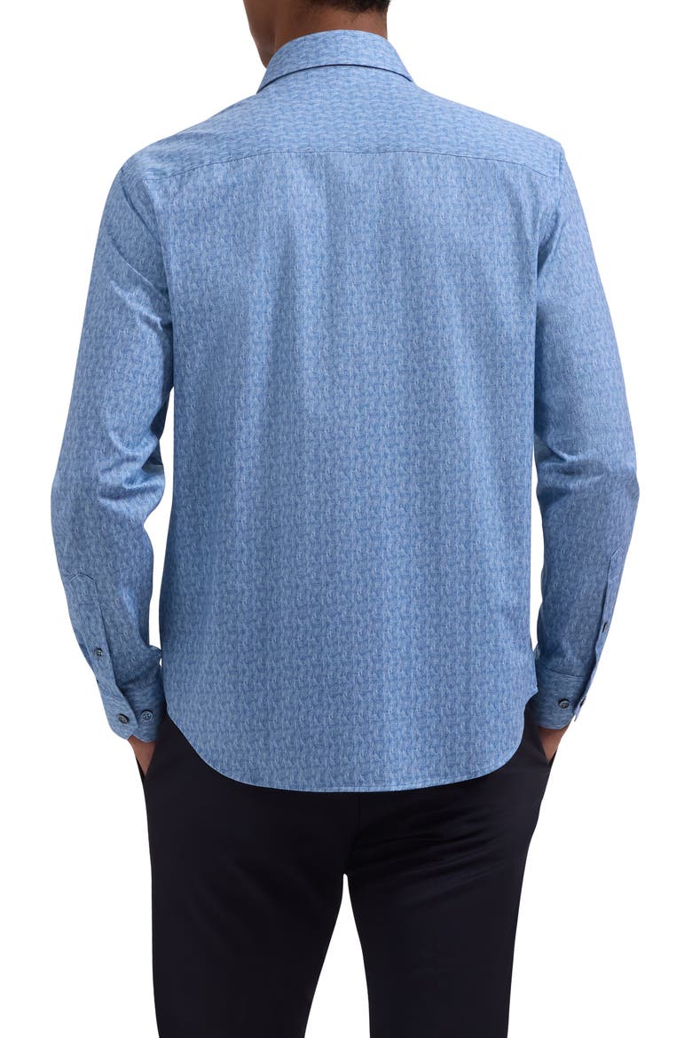 James OoohCotton® Geo Print Button-Up Shirt, Alternate, color, COBALT