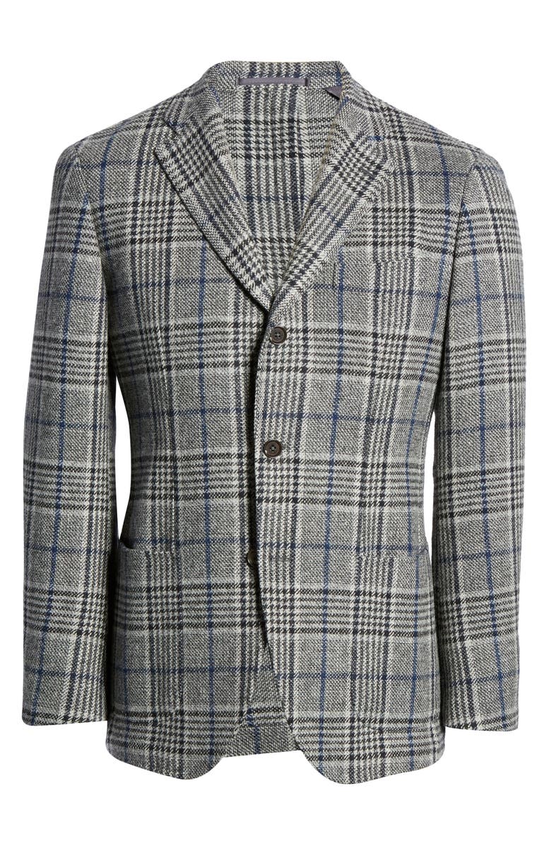 Ring Jacket Trim Fit Plaid Wool Sport Coat, Alternate, color, 