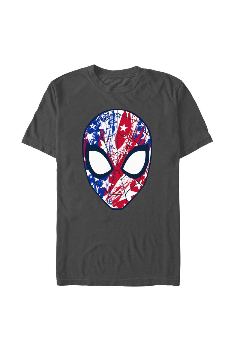 Men's Marvel Spider-Man Americana Spidey Mask  Graphic T-Shirt, Main, color, Charcoal