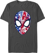 Marvel: Spider-Man Men's Marvel Spider-Man Americana Spidey Mask Graphic T-Shirt