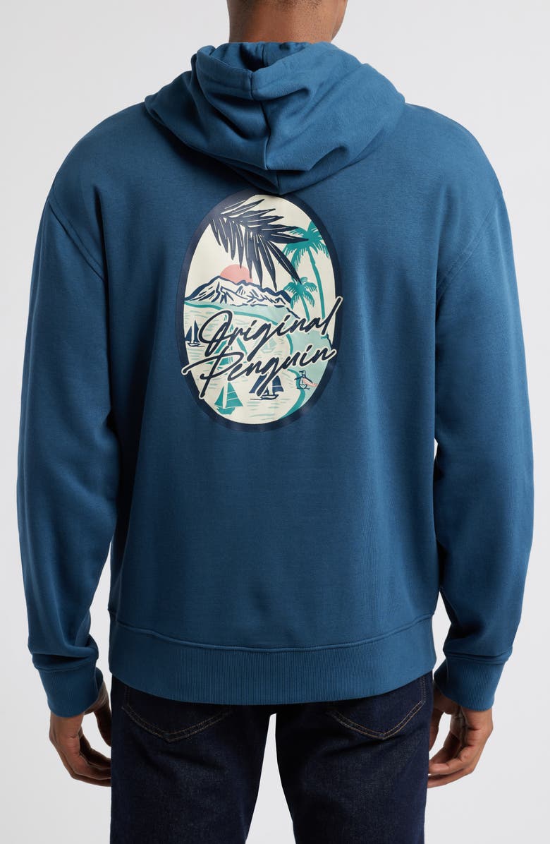 Original Penguin Wish You Were Here Organic Cotton Blend Hoodie, Alternate, color, 