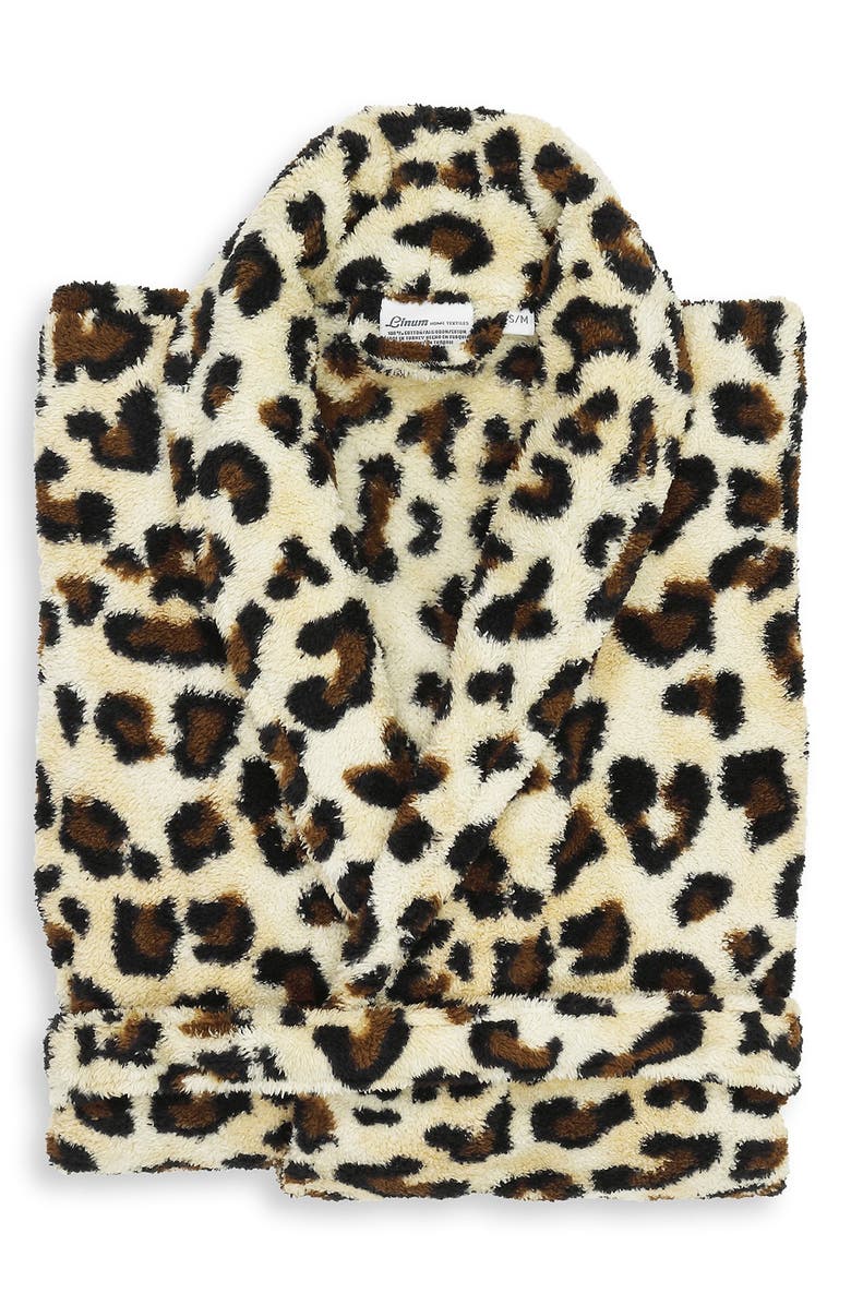 Linum Home Textiles Super Plush Leopard Print Bathrobe, Alternate, color,