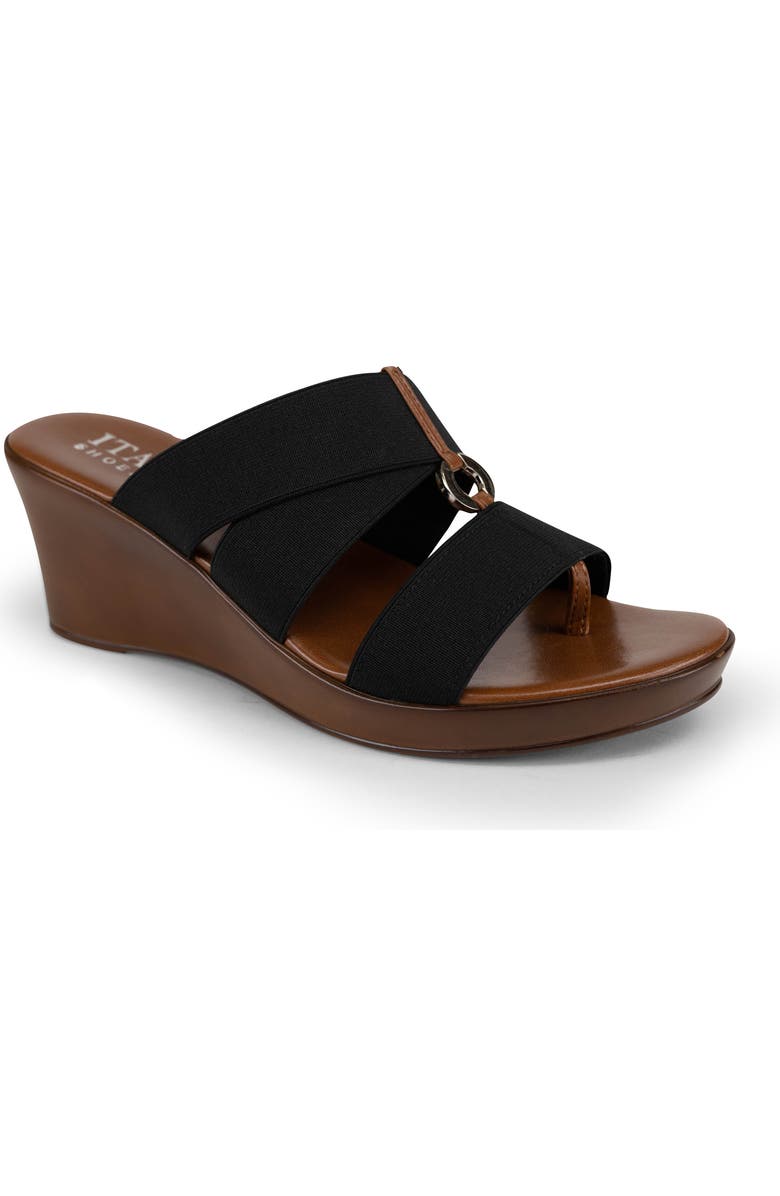 ITALIAN SHOEMAKERS Celsi Wedge Slide Sandal, Main, color, Black