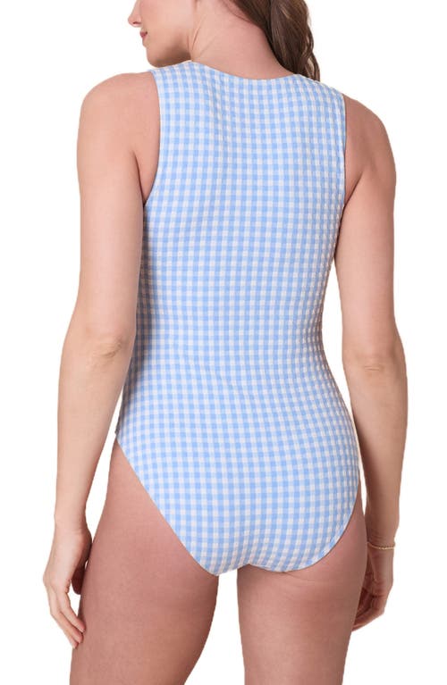 Andie Malibu Smocked One-piece Swimsuit In Blue