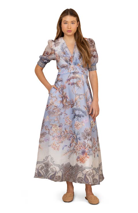 Kaeli Linen Organza Maxi Dress