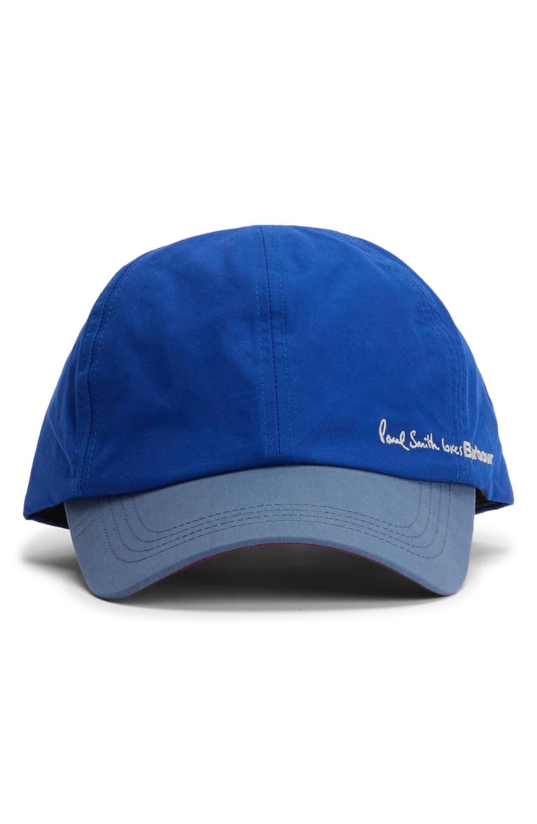 Barbour x Paul Smith Colorblock Adjustable Baseball Cap, Alternate, color, Royal Blue