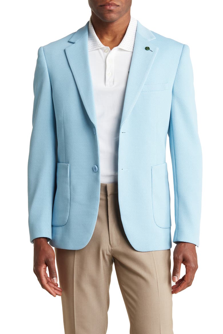 Performance Two-Button Waffle Sport Coat, Main, color, SKY BLUE