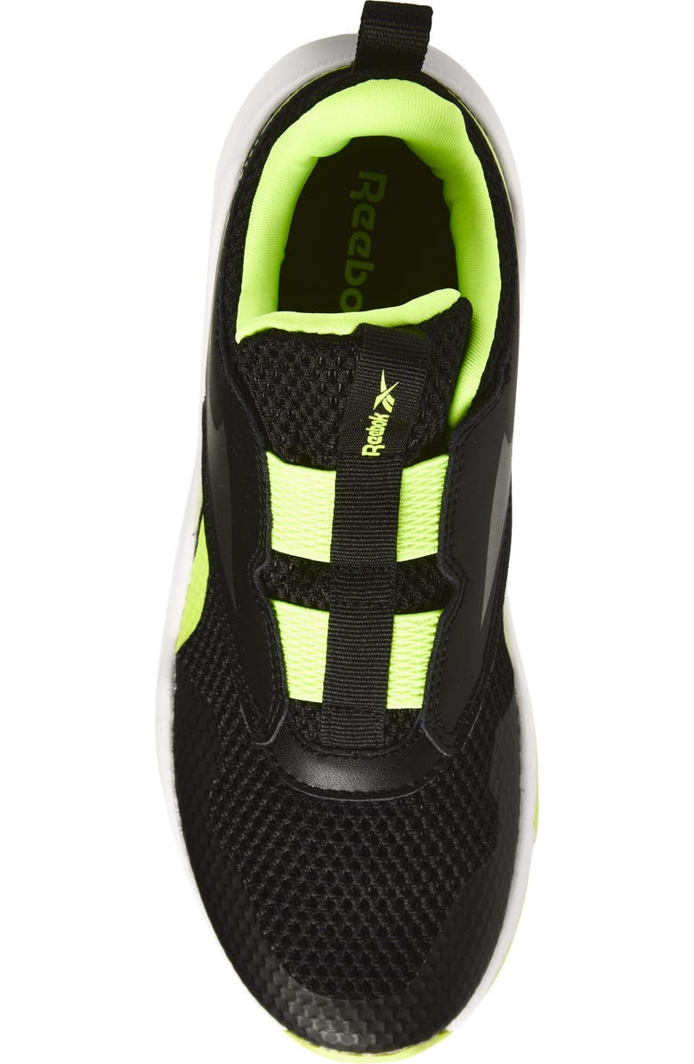 Reebok Kids' XT Sprinter Slip On Sneaker, Alternate, color, Black/ Digitallime/ White
