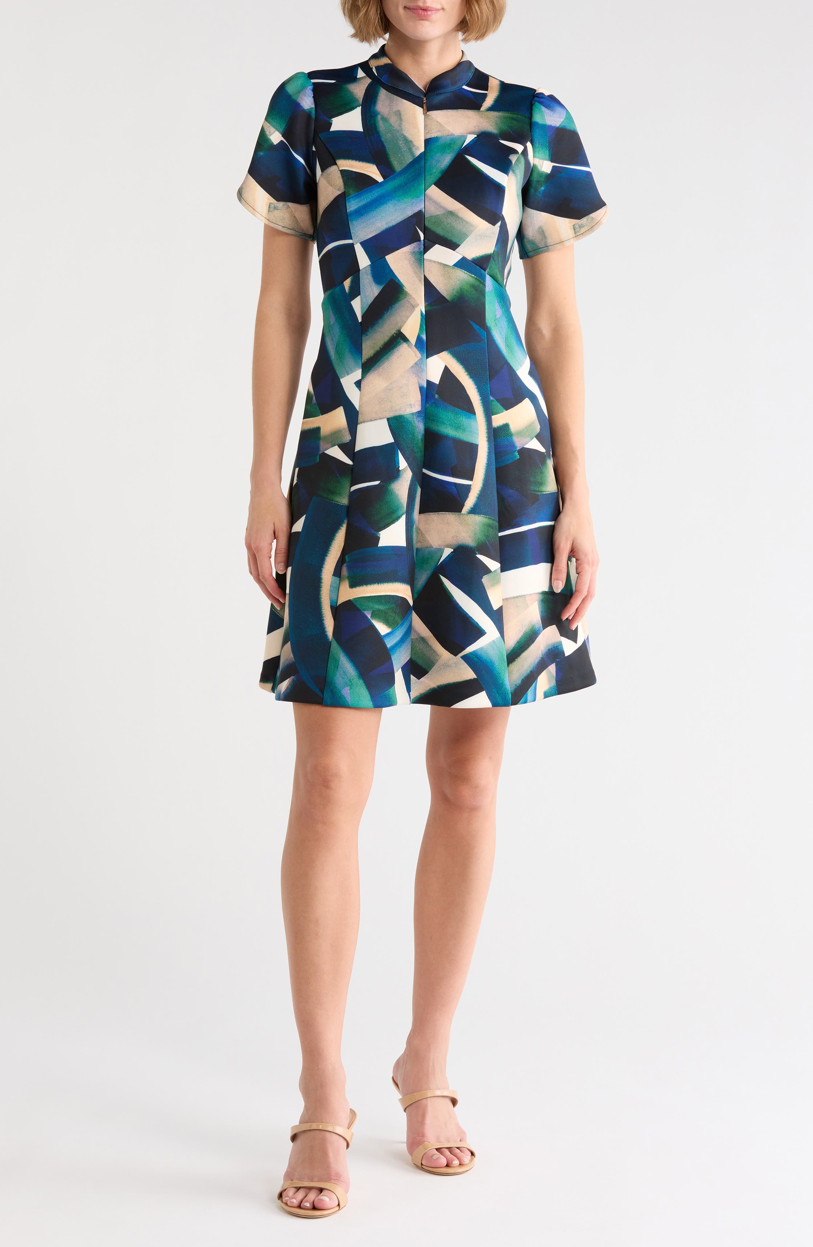 Print Fit and Flare Dress