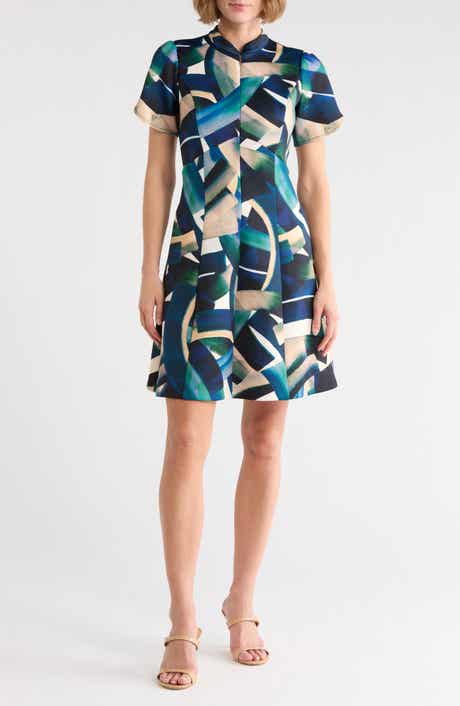 Print Fit and Flare Dress