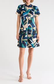 Vince Camuto Print Fit and Flare Dress