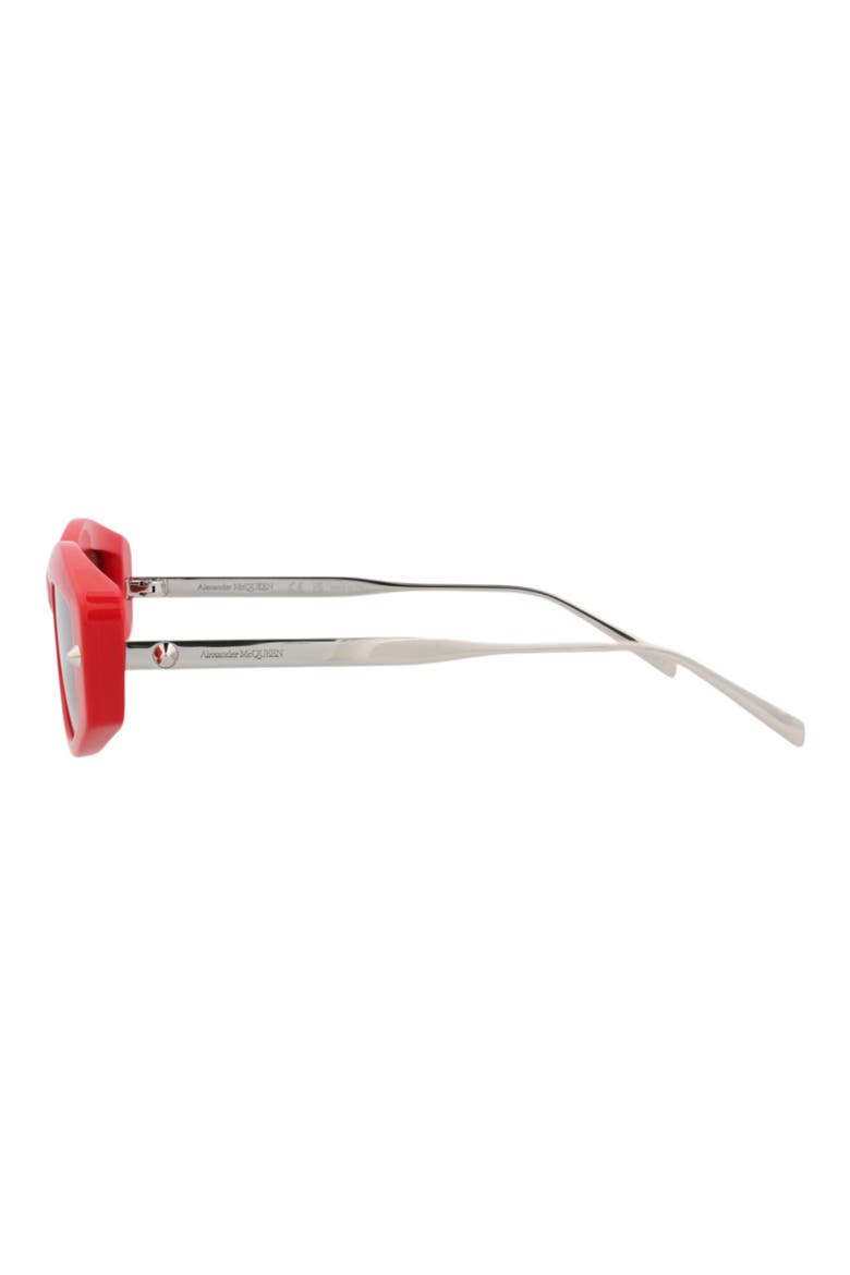 52mm Rectangular Sunglasses, Alternate, color, RED SILVER BROWN