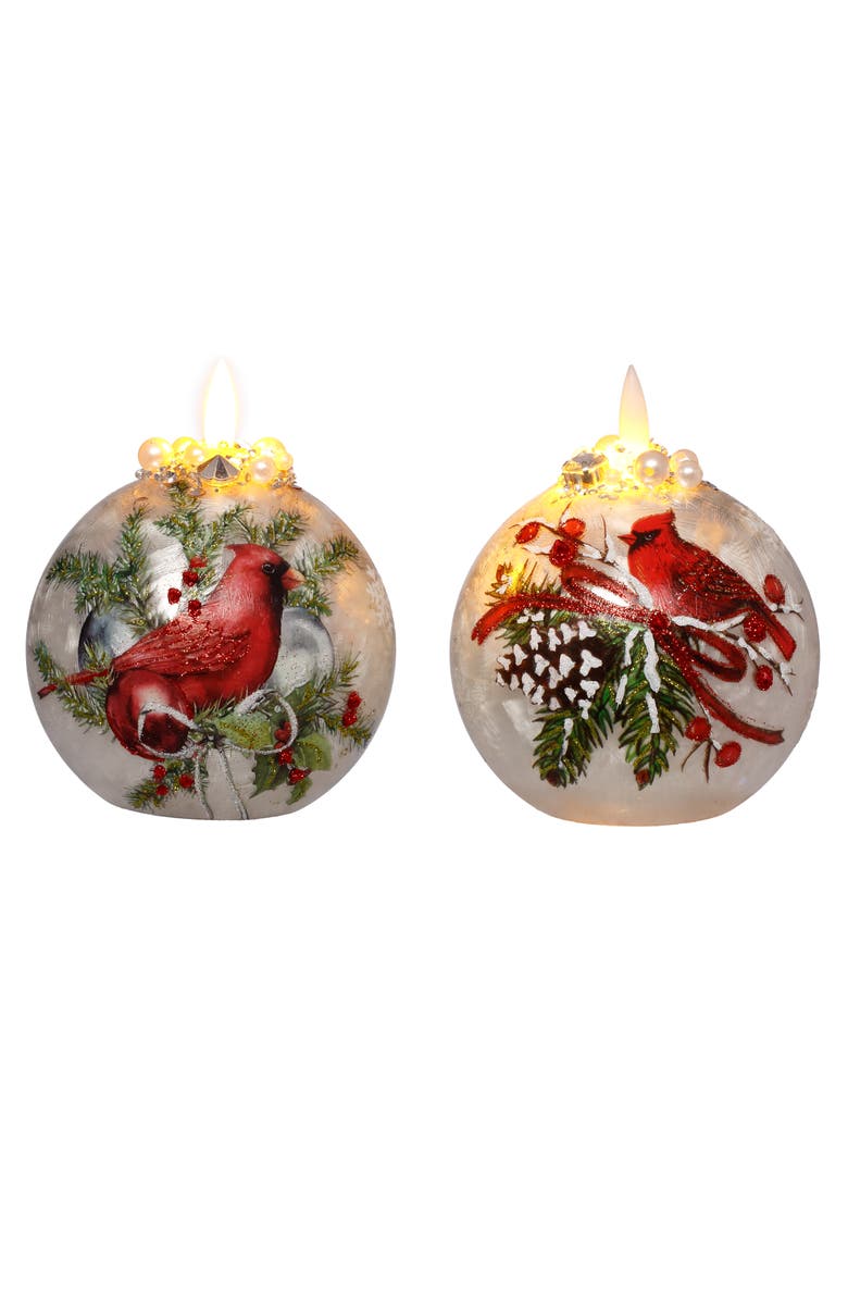 Mark Roberts Cardinal Globe with LED, Set of 6, Main, color, Red