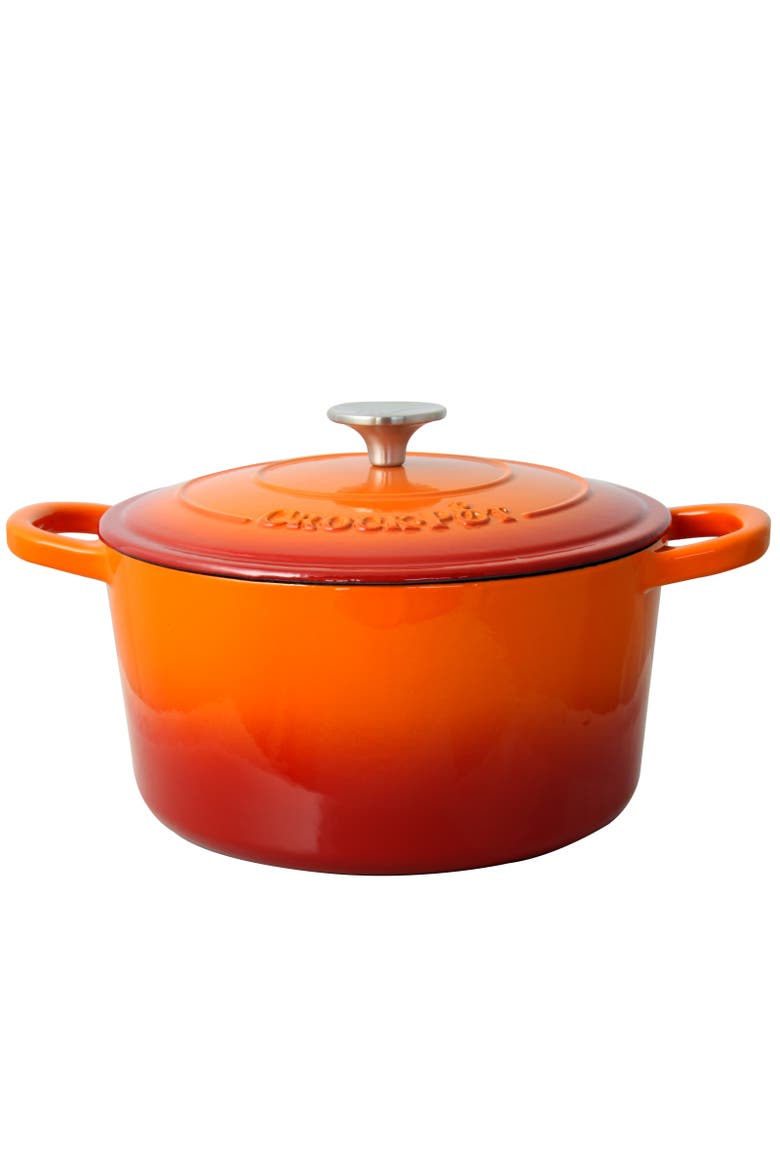 5 Quart Round Enameled Cast Iron Dutch Oven, Alternate, color, Orange