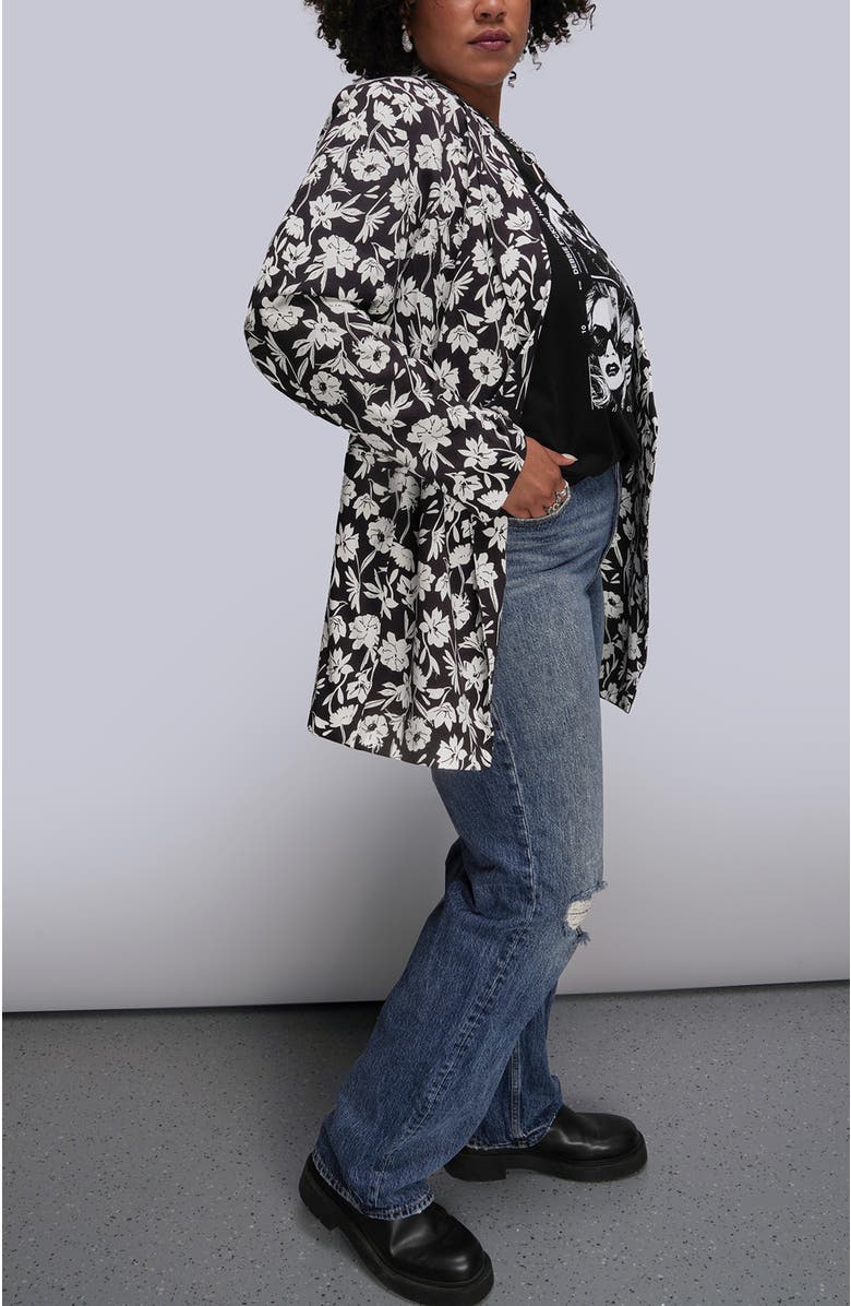 WILDFANG The Empower Double Breasted Blazer, Alternate, color, Monochrome Floral Black