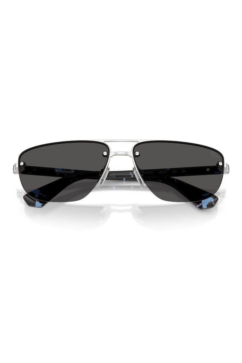 62mm Oversize Irregular Sunglasses, Alternate, color, SILVER / DARK GREY