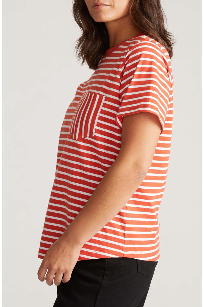 Breton Stripe T-Shirt, Alternate, color, VERMILION RED/ WHITE STRIPE