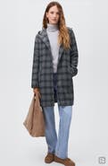 MANGO TEEN Plaid Hooded Coat