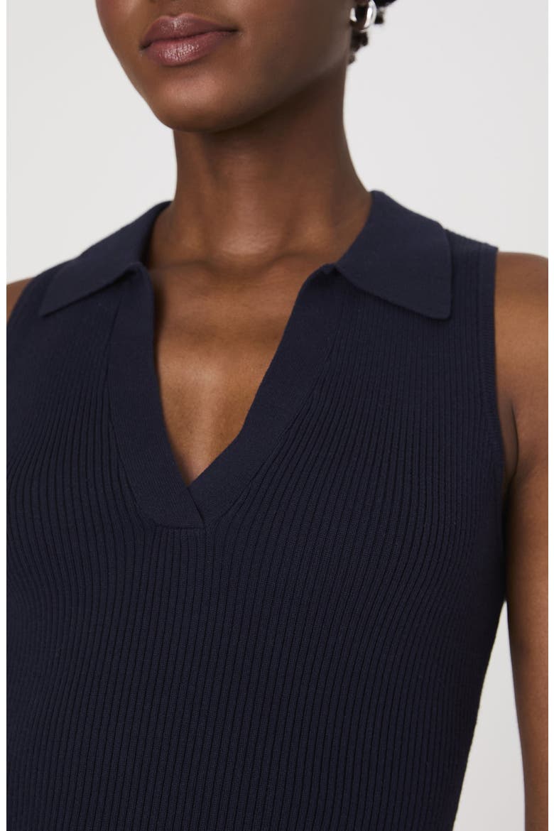 Mozza Sleeveless Johnny Collar Rib Sweater, Alternate, color, MARINE