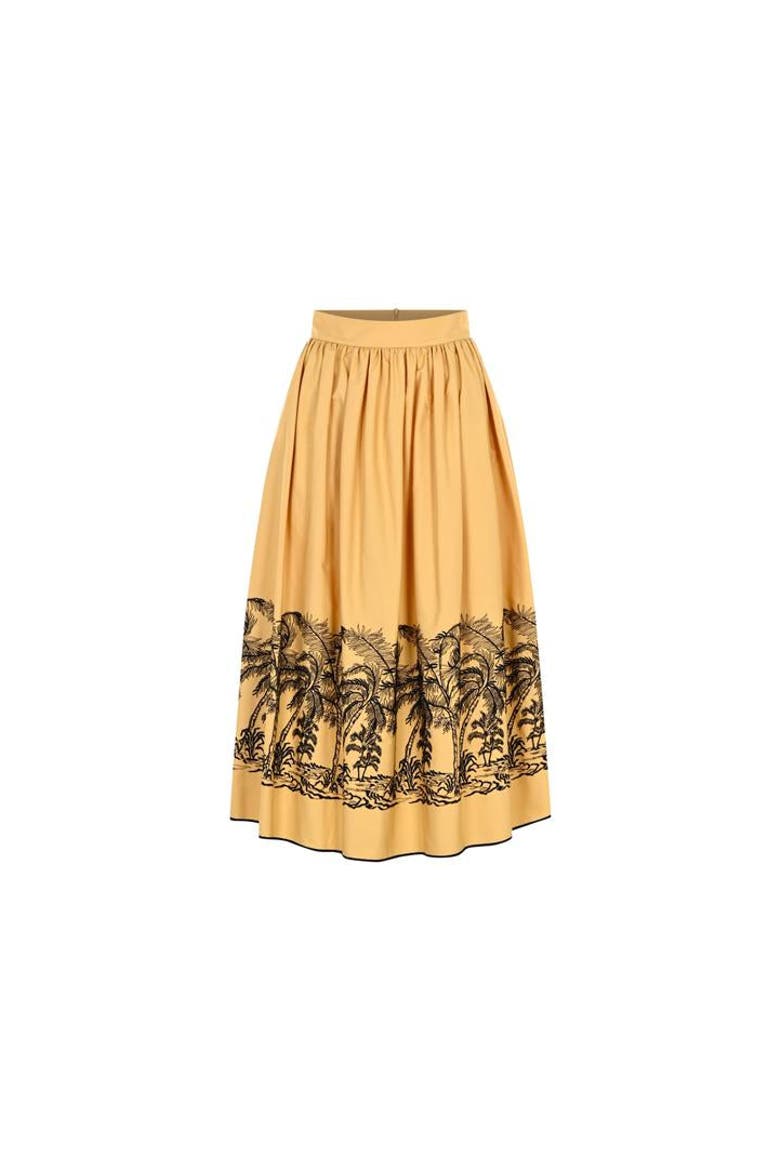 Callie Pleated Skirt, Alternate, color, Camel