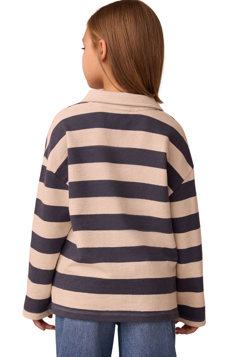 NEXT Kids' Stripe Cotton Rugby Polo, Alternate, color, Blue Multi