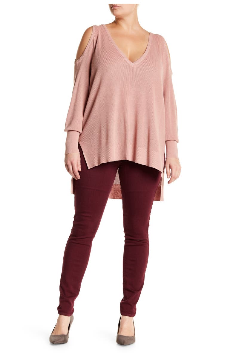 14th & Union Cold Shoulder Knit Sweater, Main, color, 