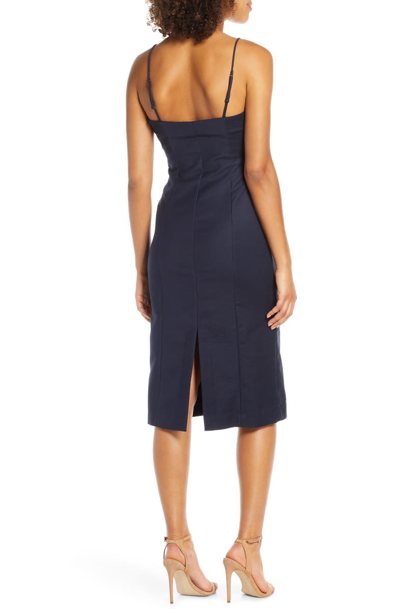 Finders Keepers Rae Crescent Button Sleeveless Sheath Dress, Alternate, color, 