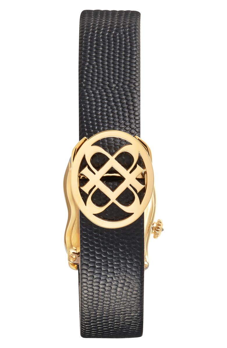 PASCAL Mirage Lab Grown Diamond Leather Strap Watch, 22mm x 28mm, Alternate, color, Master