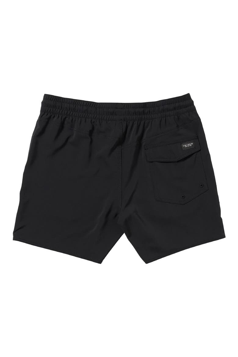 Lido Solid Swim Trunks, Alternate, color, BLACK