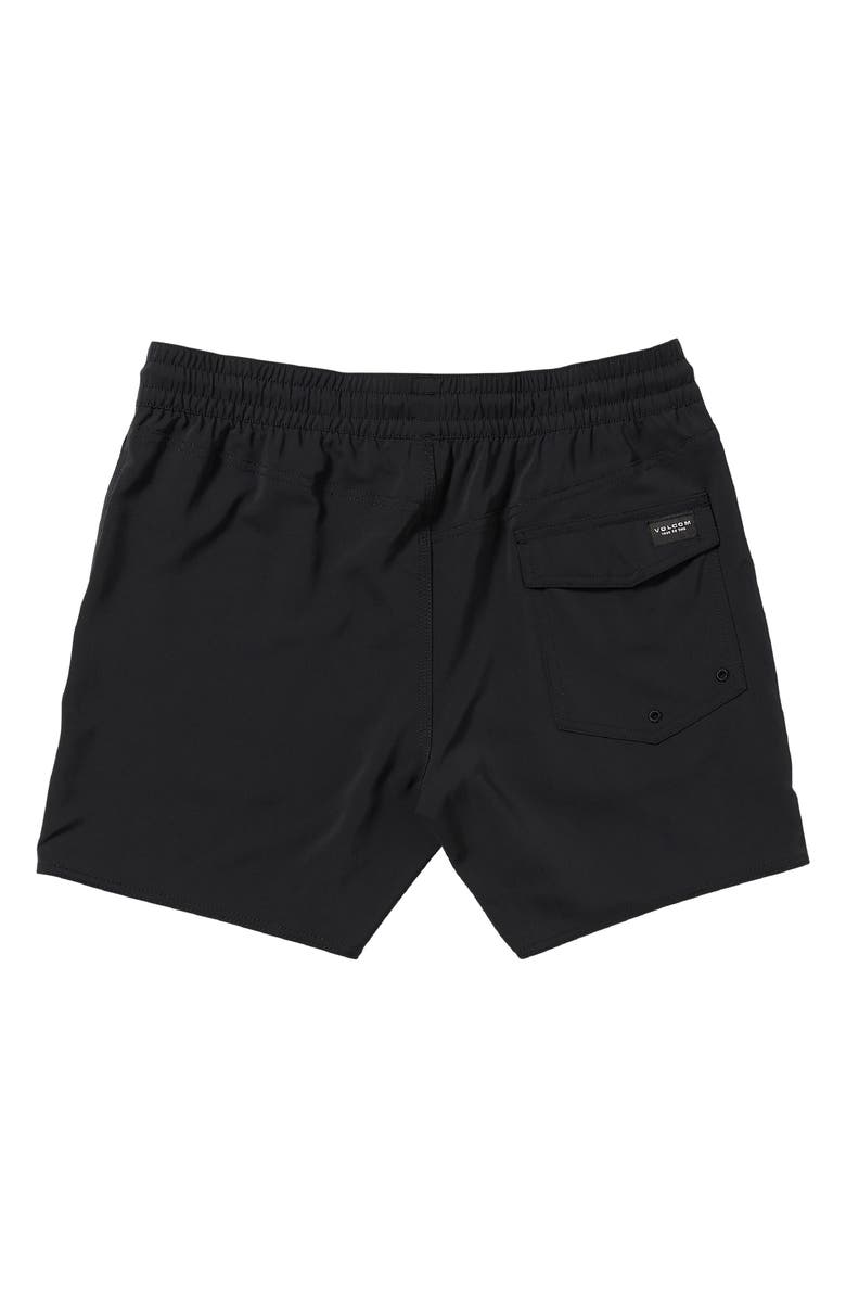 Volcom Lido Solid Swim Trunks, Alternate, color, Black