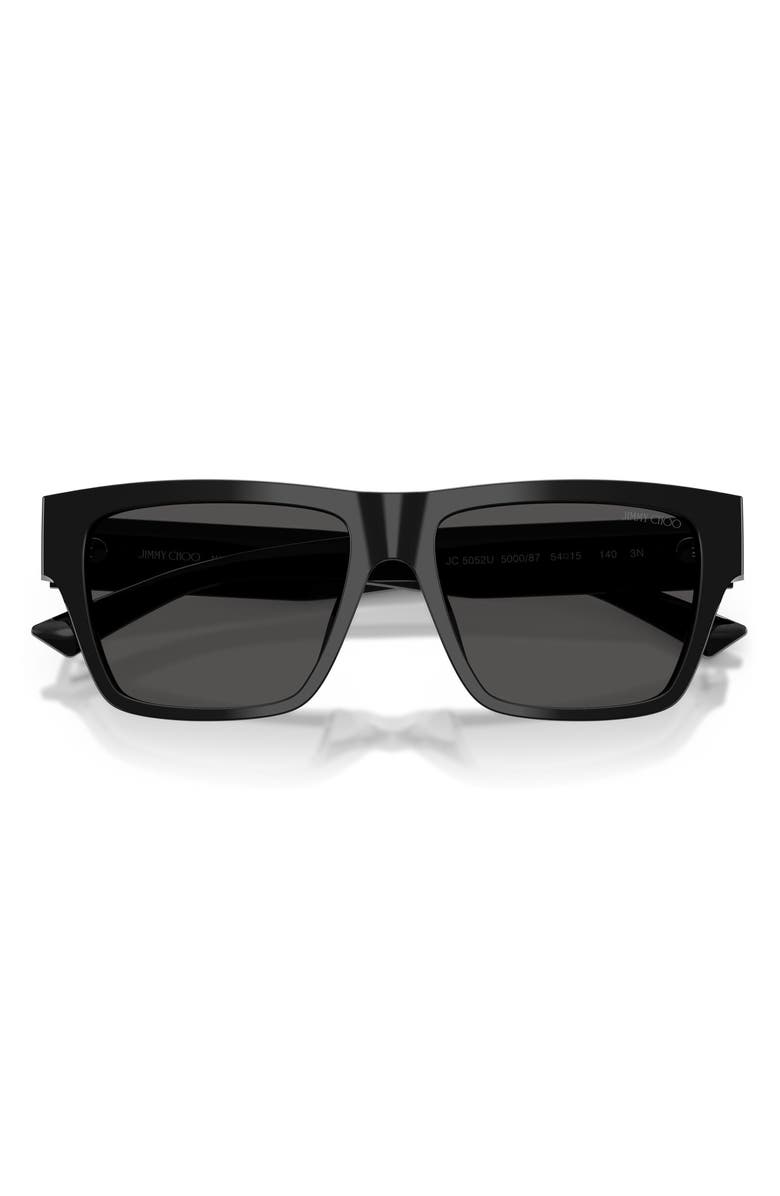 Jimmy Choo 54mm Rectangular Sunglasses, Alternate, color, Black / Dark Gray