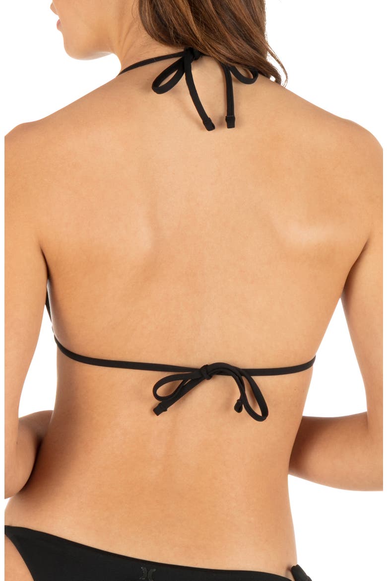 Classic Triangle Bikini Top, Alternate, color, BLACK