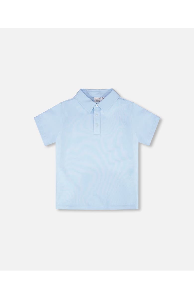 Deux par Deux Short Sleeve Classic Collar Polo T-Shirt, Main, color, Pale Blue