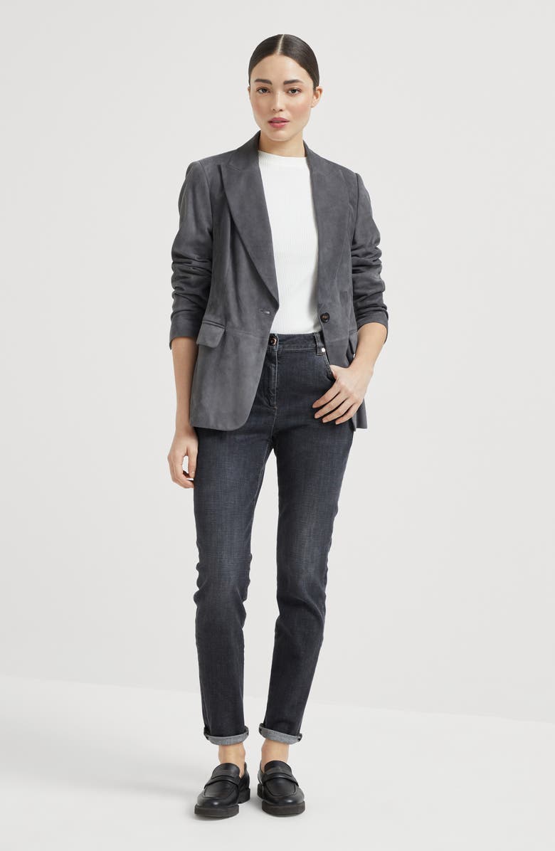 Brunello Cucinelli Suede blazer, Alternate, color, 