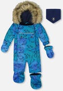 Deux par Deux One-Piece Play Snowsuit Designed for Car Seat Dinosaur