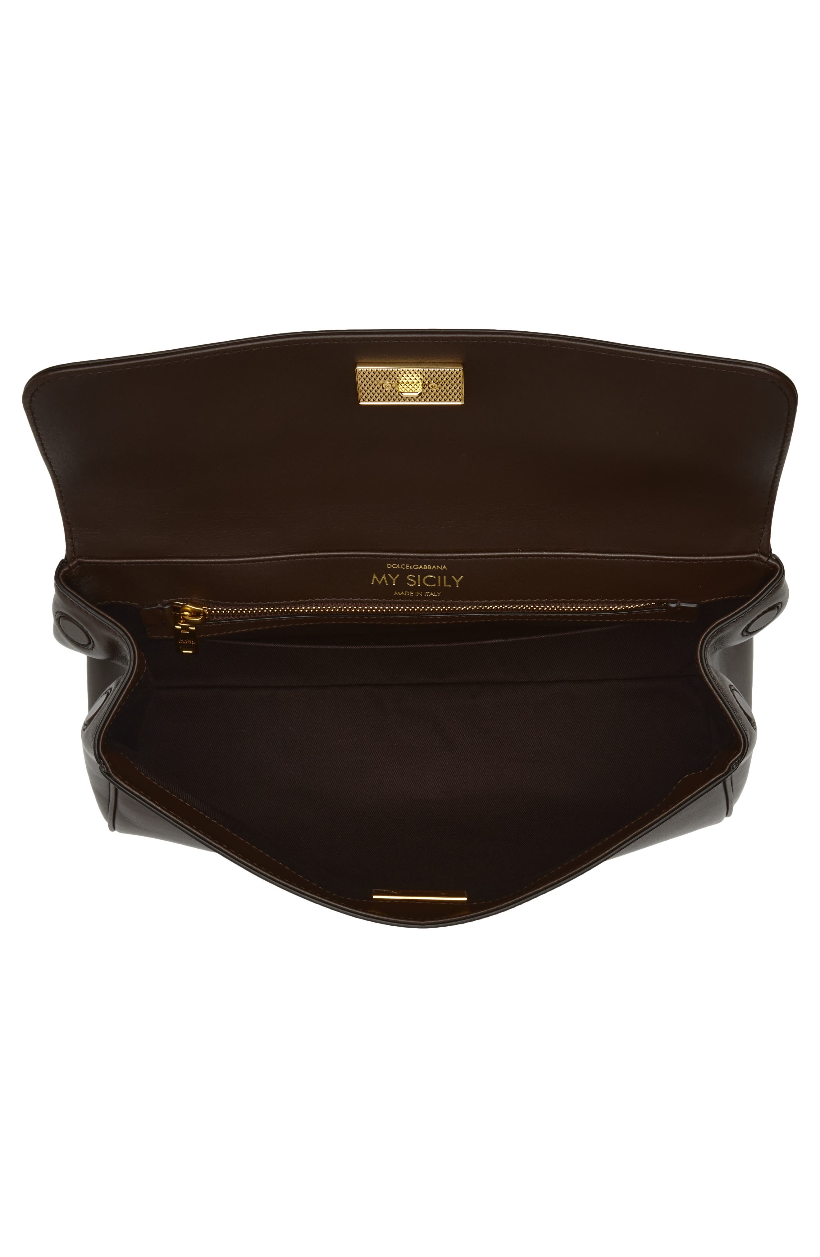 My Sicily East/West Plongé Leather Top Handle Bag, Alternate, color, 80076 MORO 3