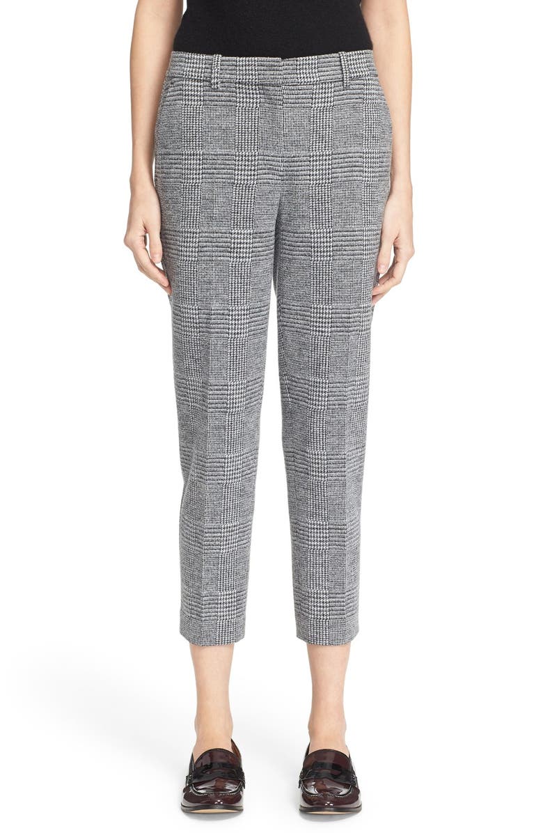 Theory 'Treeca K' Check Plaid Knit Crop Pants, Main, color, 