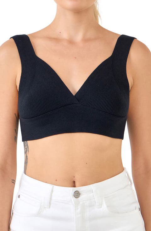 Tie Back Rib Bra Top