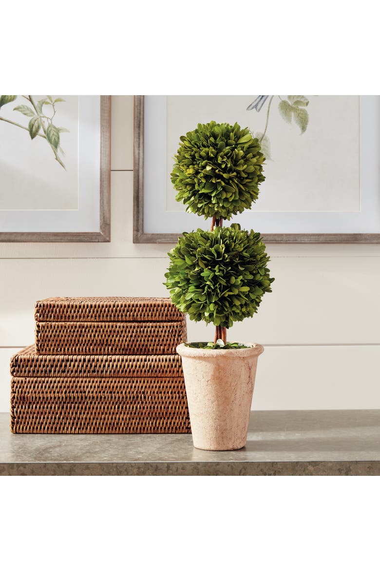 Boxwood Double Faux (Fake) Sphere Topiary 20", Alternate, color, Green