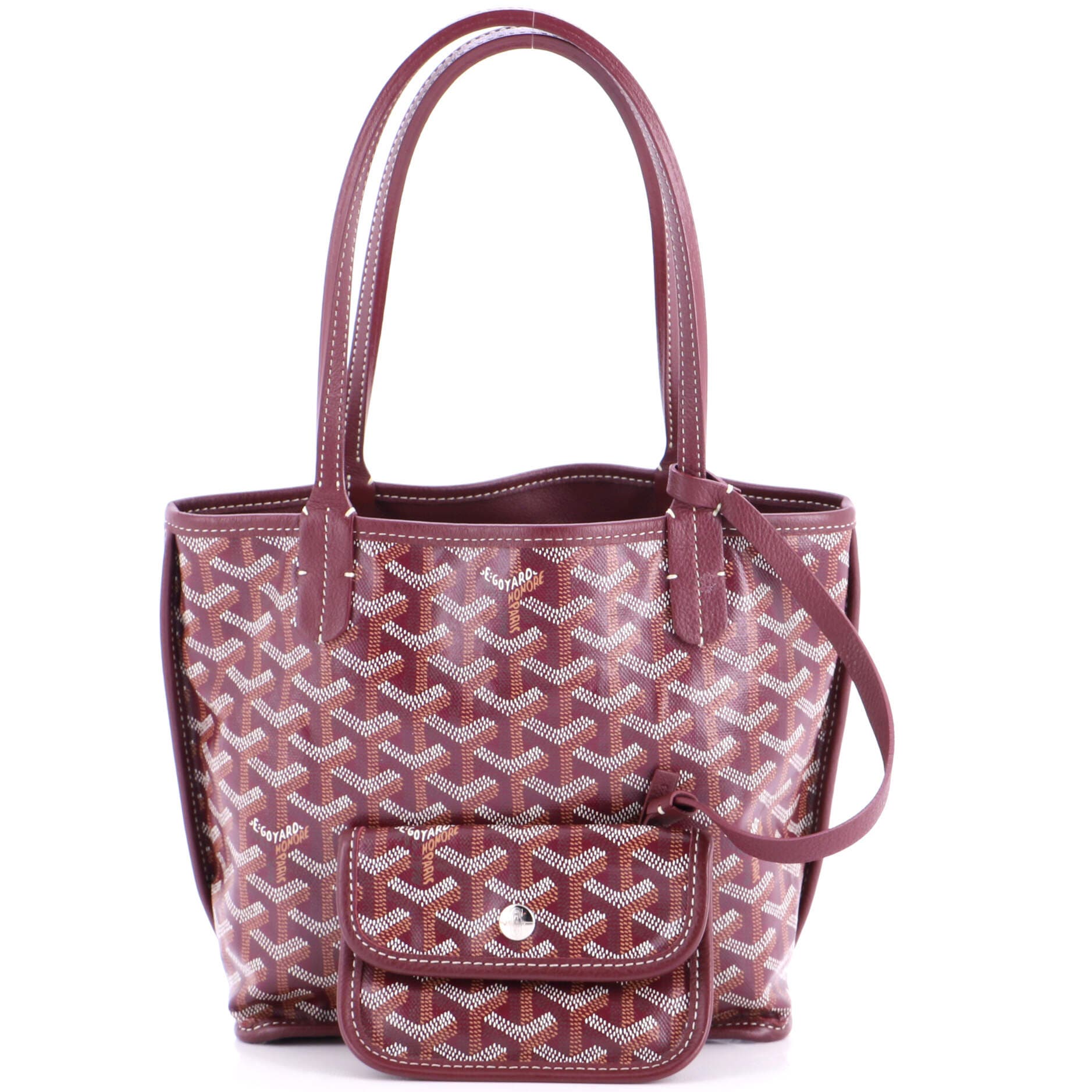 Pre-Owned Goyard Anjou Reversible Tote Coated Canvas Mini, Alternate, color, Red