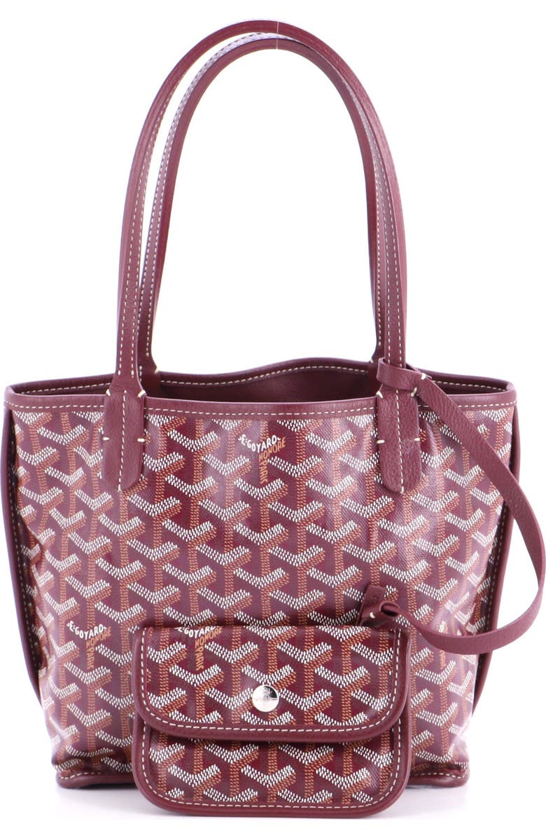 Pre-Owned Goyard Anjou Reversible Tote Coated Canvas Mini, Alternate, color, Red