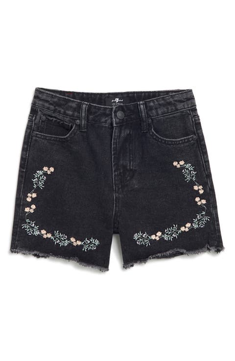 Kids' Embroidered Denim Shorts (Big Kid)