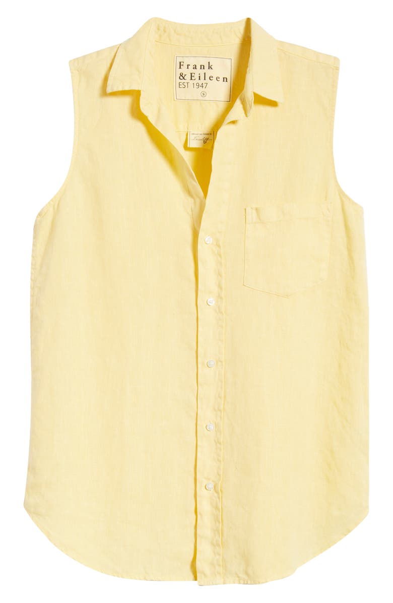 Frank & Eileen Finley Sleeveless Linen Button-Up Shirt, Alternate, color, Sunshine
