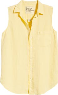 Frank & Eileen Finley Sleeveless Linen Button-Up Shirt