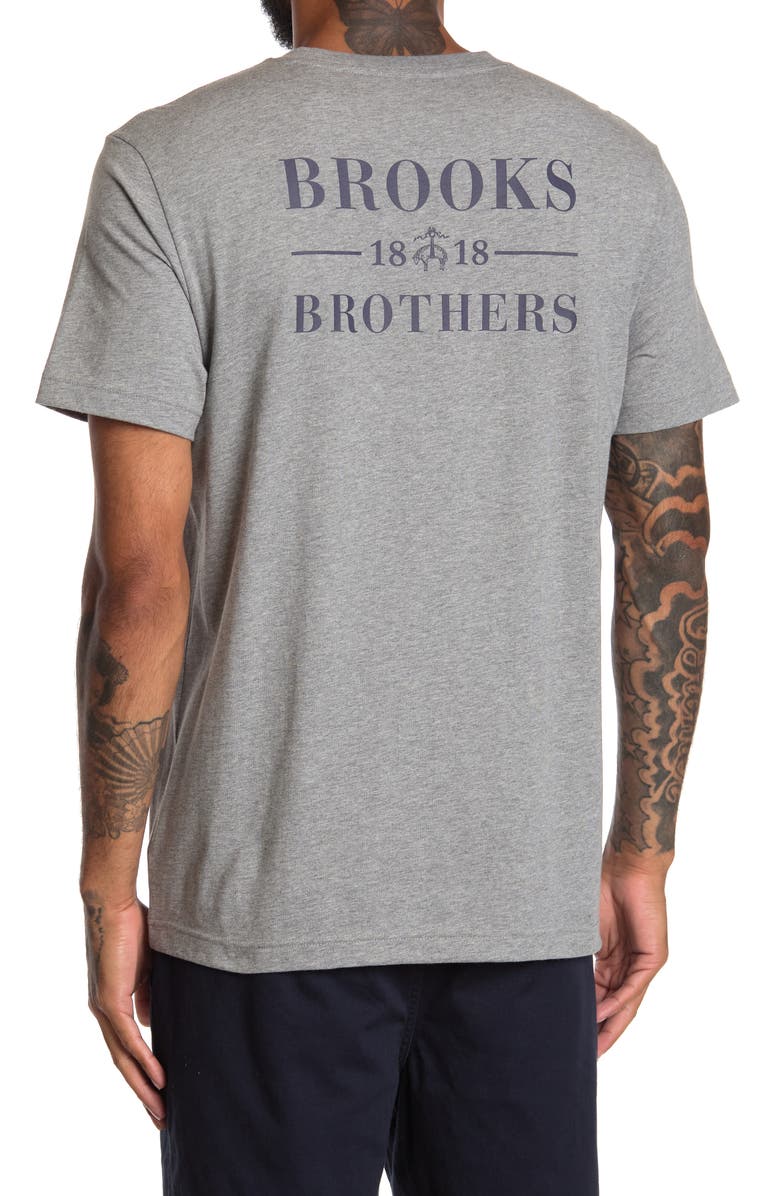 Brooks Brothers Logo Crewneck T-Shirt, Alternate, color, 