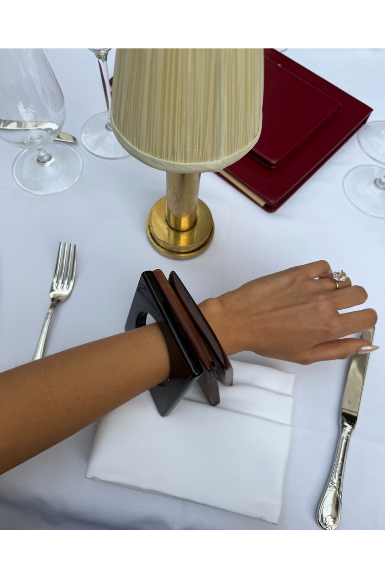 Notte Bangle Set, Alternate, color, Brown and Black